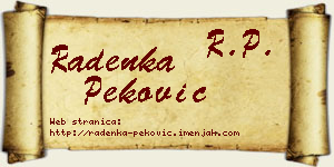 Radenka Peković vizit kartica